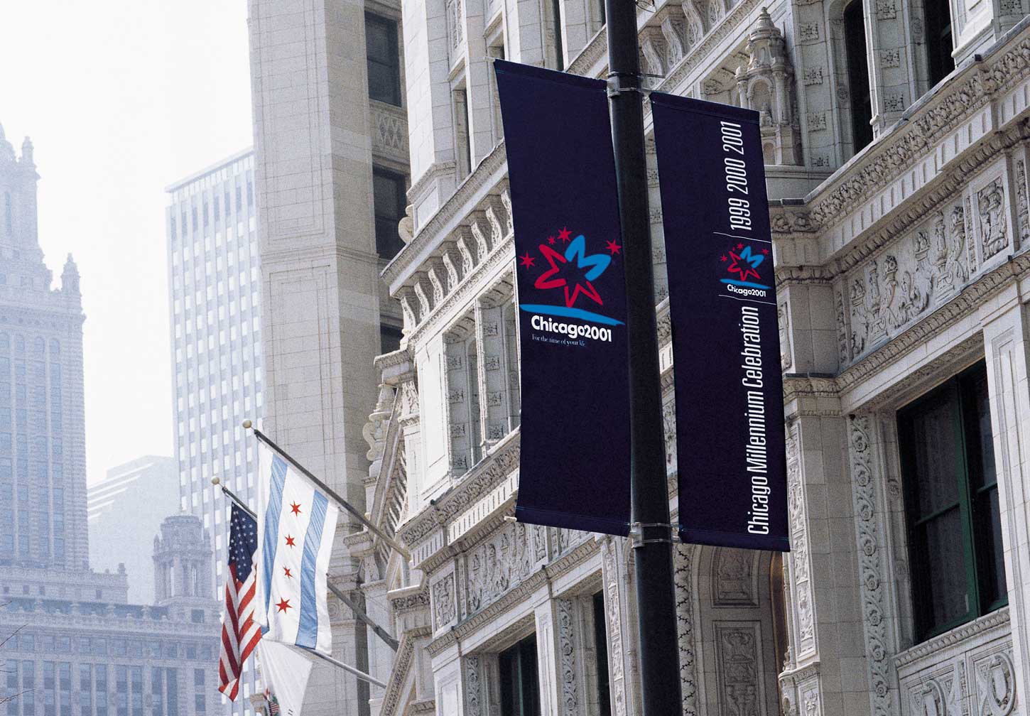 chicago_millennium_celebration_banners.jpg Art Direction by: Bart Crosby, Crosby Associates